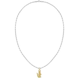 Lacoste Men's ARTHOR Collection Chain Necklace in Two-Tone Stainless Steel with a Crocodile-Shaped Charm 2040551 Lacoste Men's ARTHOR Collection Chain Necklace in Two-Tone Stainless Steel with a Crocodile-Shaped Charm 2040551