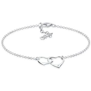 DIAMORE Elli DIAMONDS Bracelet Women Heart Intertwined Love with Diamond (0.015 ct.) in 925 Sterling Silver DIAMORE Elli DIAMONDS Bracelet Women Heart Intertwined Love with Diamond (0.015 ct.) in 925 Sterling Silver