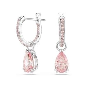 Swarovski Attract Drop Earrings, Pink Pear-Cut and Round-Cut Crystals in a Rhodium-Finished Setting, Part of the Attract Collection Swarovski Attract Drop Earrings, Pink Pear-Cut and Round-Cut Crystals in a Rhodium-Finished Setting, Part of the Attract Collection