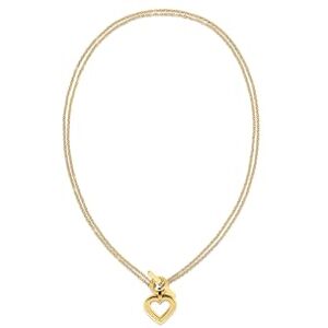 Tommy Hilfiger Jewelry Women's Doble Chain Necklace in Yellow Gold with a Heart Pendant 2780968 Tommy Hilfiger Jewelry Women's Doble Chain Necklace in Yellow Gold with a Heart Pendant 2780968