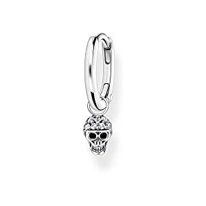 Thomas Sabo Women Single Hoop Earring with Skull Pendant 925 Sterling Silver CR706-643-14 Thomas Sabo Women Single Hoop Earring with Skull Pendant 925 Sterling Silver CR706-643-14