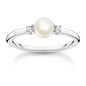 Thomas Sabo Ring Pearl with Stones 925 Sterling Silver TR2370-167-14-56 Thomas Sabo Ring Pearl with Stones 925 Sterling Silver TR2370-167-14-56