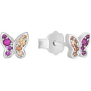 s.Oliver Stud earrings Girl's Kids Ear jewelry, with Zirconia synth., 0,5 cm, Multicolor, Butterfly, Comes in jewelry gift box, 2031532 s.Oliver Stud earrings Girl's Kids Ear jewelry, with Zirconia synth., 0,5 cm, Multicolor, Butterfly, Comes in jewelry gift box, 2031532