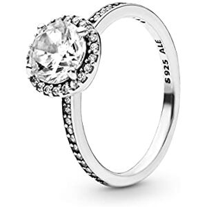 PANDORA Timeless Women's Sterling Silver Round Sparkle Halo Cubic Zirconia Ring, Size 50, No Box PANDORA Timeless Women's Sterling Silver Round Sparkle Halo Cubic Zirconia Ring, Size 50, No Box