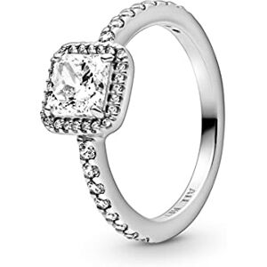 PANDORA Timeless Women's Sterling Silver Square Cubic Zirconia Ring, Size 50, No Box PANDORA Timeless Women's Sterling Silver Square Cubic Zirconia Ring, Size 50, No Box