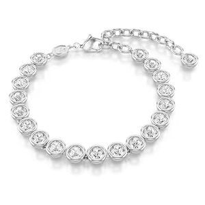 Swarovski Imber Tennis bracelet, Round cut, White, Rhodium plated Swarovski Imber Tennis bracelet, Round cut, White, Rhodium plated