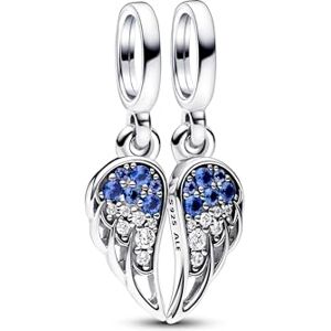 PANDORA Moments Wings sterling silver splittable dangle with stellar blue, skylight blue crystal and clear cubic zirconia PANDORA Moments Wings sterling silver splittable dangle with stellar blue, skylight blue crystal and clear cubic zirconia