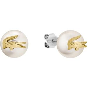 Lacoste For Men and Women MATCHPOINT Collection Pearl Earrings with a Yellow Gold Crocodile 2040432 Lacoste For Men and Women MATCHPOINT Collection Pearl Earrings with a Yellow Gold Crocodile 2040432