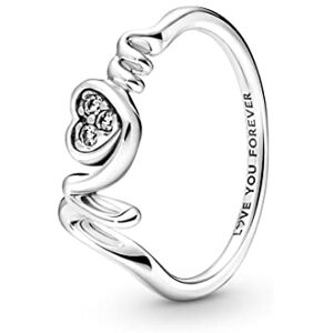 PANDORA Moments Mom Pavé Heart sterling silver ring with clear cubic zirconia, 56 PANDORA Moments Mom Pavé Heart sterling silver ring with clear cubic zirconia, 56