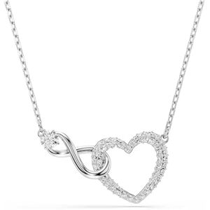 Swarovski Hyperbola Pendant Necklace, Heart and Infinity Motif with Clear Pavé Crystals in a Rhodium-Finished Setting, Part of the Hyperbola Collection Swarovski Hyperbola Pendant Necklace, Heart and Infinity Motif with Clear Pavé Crystals in a Rhodium-Finished Setting, Part of the Hyperbola Collection