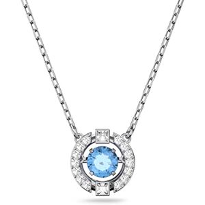 Swarovski Sparkling Dance necklace, Round cut, Blue, Rhodium plated Swarovski Sparkling Dance necklace, Round cut, Blue, Rhodium plated