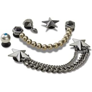Crocs Jibbitz Charms, Punk Gunmetal 5 Pack Crocs Jibbitz Charms, Punk Gunmetal 5 Pack