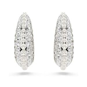 Swarovski Sublima Earrings, Clear Drops and a Pavé of Crystals in a Rhodium-Finished Setting, Part of the Sublima Collection Swarovski Sublima Earrings, Clear Drops and a Pavé of Crystals in a Rhodium-Finished Setting, Part of the Sublima Collection