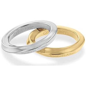 Calvin Klein Women's TWISTED RING Collection Set of 2 Rings in Stainless Steel & Yellow Gold 35000330D Calvin Klein Women's TWISTED RING Collection Set of 2 Rings in Stainless Steel & Yellow Gold 35000330D