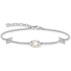 Thomas Sabo Women's Bracelet Pearl with Stars 925 Sterling Silver 19.00 cm White, Silver Thomas Sabo Women's Bracelet Pearl with Stars 925 Sterling Silver 19.00 cm White, Silver
