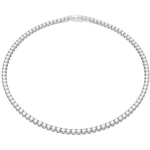 Swarovski Matrix Tennis necklace, Round cut, White, Rhodium plated Swarovski Matrix Tennis necklace, Round cut, White, Rhodium plated