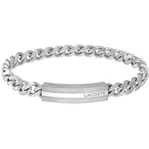 Lacoste Men's ADVENTURER Collection Chain Bracelet in Stainless Steel with an Engraved Plaque 2040091 Lacoste Men's ADVENTURER Collection Chain Bracelet in Stainless Steel with an Engraved Plaque 2040091