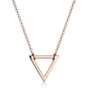 Elli Women's 925 Sterling Silver Rose Gold Plated Triangle Geo Minimal Necklace of Length 45 cm Elli Women's 925 Sterling Silver Rose Gold Plated Triangle Geo Minimal Necklace of Length 45 cm