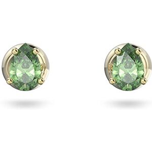 Swarovski Stilla Stud Earrings, Green Brilliant Cut Pear Shape Stones in Gold Tone Plated Setting, from the Stilla Collection Swarovski Stilla Stud Earrings, Green Brilliant Cut Pear Shape Stones in Gold Tone Plated Setting, from the Stilla Collection