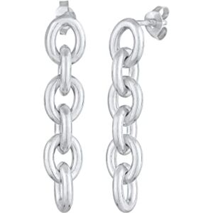 Elli Earrings Ladies Ear Hanger Links Chain Look in 925 Sterling Silver Elli Earrings Ladies Ear Hanger Links Chain Look in 925 Sterling Silver