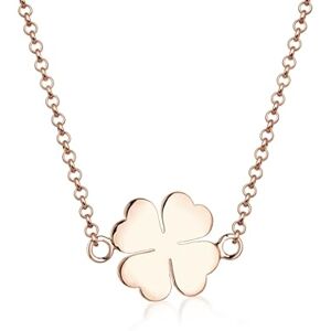 Elli Women Genuine Jewellery Necklace Chain with Pendant Clover Lucky Charm Filigree Trend Icon 925 Sterling Silver Rose Gold Plated Length 40 cm Elli Women Genuine Jewellery Necklace Chain with Pendant Clover Lucky Charm Filigree Trend Icon 925 Sterling Silver Rose Gold Plated Length 40 cm