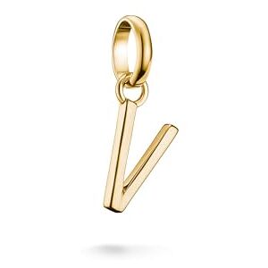Thomas Sabo Charm Club Connect CC1228-413-39 18K Gold Plated 925 Silver Recycled Letter V Pendant Thomas Sabo Charm Club Connect CC1228-413-39 18K Gold Plated 925 Silver Recycled Letter V Pendant