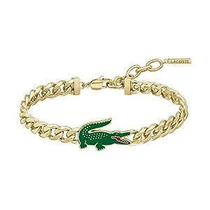 Lacoste Men's ARTHOR Collection Chain Bracelet in Yellow Gold with a Crocodile-Shaped Charm 2040227 Lacoste Men's ARTHOR Collection Chain Bracelet in Yellow Gold with a Crocodile-Shaped Charm 2040227