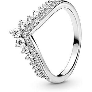 PANDORA Timeless Women's Sterling Silver Princess Cubic Zirconia Wishbone Ring, Size 52, No Box PANDORA Timeless Women's Sterling Silver Princess Cubic Zirconia Wishbone Ring, Size 52, No Box