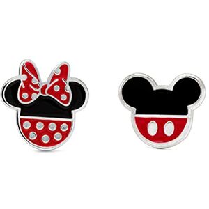 Peers Hardy Disney Mickey and Minnie Mouse red and black Silver Plated Enamel Filled Earrings EF00258SL,One Size Peers Hardy Disney Mickey and Minnie Mouse red and black Silver Plated Enamel Filled Earrings EF00258SL,One Size