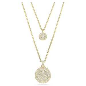 Swarovski Meteora layered pendant, White, Gold-tone plated Swarovski Meteora layered pendant, White, Gold-tone plated