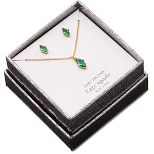 Kate Spade New York SIGNATURE SOLITAIRE Boxed Studs and Pendant Set, Emerald Kate Spade New York SIGNATURE SOLITAIRE Boxed Studs and Pendant Set, Emerald