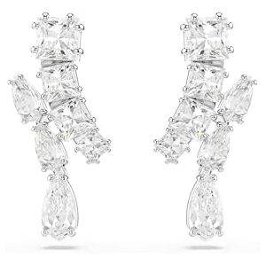 Swarovski Matrix Drop Earrings, Clear Mixed-Cut Crystals in a Rhodium-Finished Setting, Part of the Matrix Collection Swarovski Matrix Drop Earrings, Clear Mixed-Cut Crystals in a Rhodium-Finished Setting, Part of the Matrix Collection