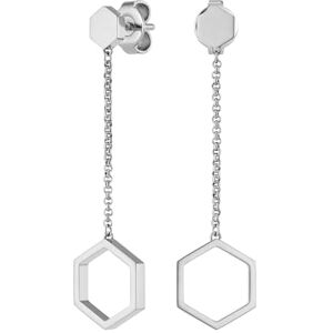Olivia Burton Women's HONEYCOMB CLASSIC Collection Dangle & Drop Earrings in Stainless Steel with Hexagonal Charms 24100309 Olivia Burton Women's HONEYCOMB CLASSIC Collection Dangle & Drop Earrings in Stainless Steel with Hexagonal Charms 24100309