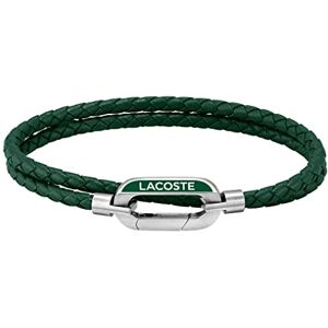 Lacoste Men's STARBOARD Collection Bracelet with Double-Wrap Braided Green Leather 2040111 Lacoste Men's STARBOARD Collection Bracelet with Double-Wrap Braided Green Leather 2040111