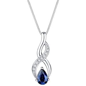 Elli Women's 925 Sterling Silver Xilion Cut Synthetic Sapphire Necklace with Pendant of Length 45 cm Elli Women's 925 Sterling Silver Xilion Cut Synthetic Sapphire Necklace with Pendant of Length 45 cm