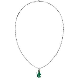 Lacoste Men's ARTHOR Collection Chain Necklace in Stainless Steel with a Crocodile-Shaped Charm 2040228 Lacoste Men's ARTHOR Collection Chain Necklace in Stainless Steel with a Crocodile-Shaped Charm 2040228