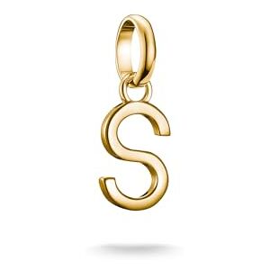 Thomas Sabo Charm Club Connect CC1225-413-39 18ct Gold Plated Recycled Sterling Silver S Pendant Thomas Sabo Charm Club Connect CC1225-413-39 18ct Gold Plated Recycled Sterling Silver S Pendant