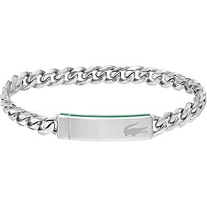 Lacoste Men's BASELINE Collection Chain Bracelet in Stainless Steel with an Engraved Plaque 2040081 Lacoste Men's BASELINE Collection Chain Bracelet in Stainless Steel with an Engraved Plaque 2040081