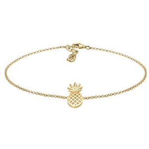 Elli Women's 925 Silver Gold Plated Pineapples Tropical Summer Anklet 22cm length Elli Women's 925 Silver Gold Plated Pineapples Tropical Summer Anklet 22cm length