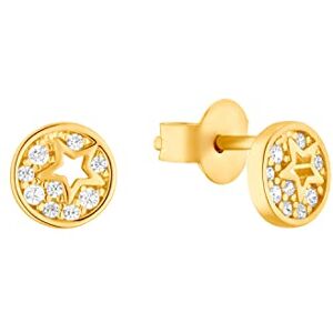 s.Oliver stud earrings 925 Sterling silver girls' children's earrings, with zirconia synth., 0.6 cm, white, star, comes in jewelry gift box s.Oliver stud earrings 925 Sterling silver girls' children's earrings, with zirconia synth., 0.6 cm, white, star, comes in jewelry gift box