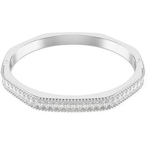 Swarovski Matrix bangle, Baguette cut, White, Rhodium plated Swarovski Matrix bangle, Baguette cut, White, Rhodium plated