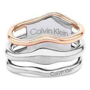 Calvin Klein Women's CK WAVY Collection Ring in Two-Tone Stainless Steel 35000651E Calvin Klein Women's CK WAVY Collection Ring in Two-Tone Stainless Steel 35000651E