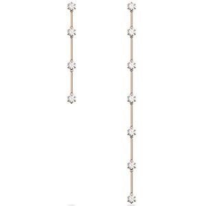 Swarovski Constella earrings, Asymmetrical, White, Rose gold-tone plated Swarovski Constella earrings, Asymmetrical, White, Rose gold-tone plated