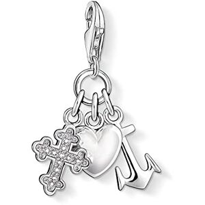 Thomas Sabo Women Charm Pendant Faith Love Hope Cross Heart Anchor Charm Club 925 Sterling Silver 0409-051-14 Thomas Sabo Women Charm Pendant Faith Love Hope Cross Heart Anchor Charm Club 925 Sterling Silver 0409-051-14