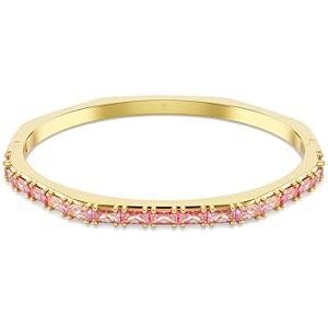 Swarovski Matrix Octagonal Bangle Bracelet, Pink Baguette-Cut Crystals in a Gold-Tone Finished Setting, Size S, Part of the Matrix Collection Swarovski Matrix Octagonal Bangle Bracelet, Pink Baguette-Cut Crystals in a Gold-Tone Finished Setting, Size S, Part of the Matrix Collection