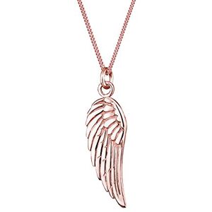 Elli Women's 925 Sterling Silver Rose Gold Wing Feather Pendant Necklace 45cm length Elli Women's 925 Sterling Silver Rose Gold Wing Feather Pendant Necklace 45cm length