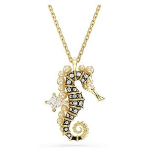 Swarovski Idyllia pendant, Crystal pearls, Seahorse, Blue, Gold-tone plated Swarovski Idyllia pendant, Crystal pearls, Seahorse, Blue, Gold-tone plated