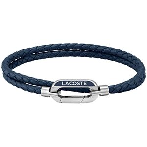 Lacoste Men's STARBOARD Collection Bracelet with Double-Wrap Braided Blue Leather 2040112 Lacoste Men's STARBOARD Collection Bracelet with Double-Wrap Braided Blue Leather 2040112