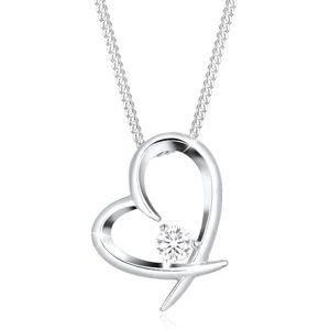 Elli Women's 925 Sterling Silver White Zirconia Heart Love Friendship Love Token Pendant on Chain of Length 45 cm Elli Women's 925 Sterling Silver White Zirconia Heart Love Friendship Love Token Pendant on Chain of Length 45 cm