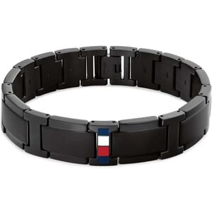 Tommy Hilfiger Jewelry Men's Link Bracelet in Black Stainless Steel with the Iconic Flag 2790659 Tommy Hilfiger Jewelry Men's Link Bracelet in Black Stainless Steel with the Iconic Flag 2790659